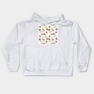 Flowers Pattern on White Background Kids Hoodie